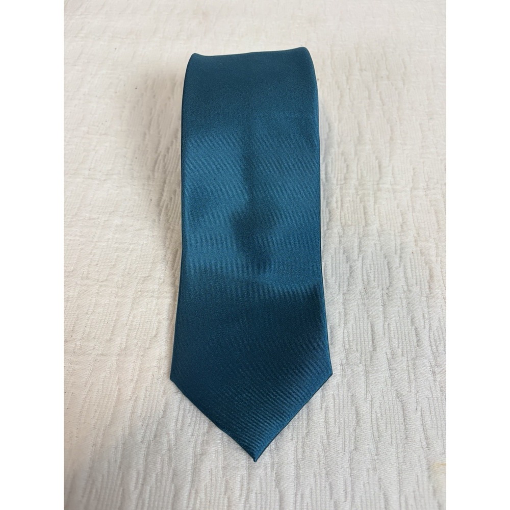 Men's Solid Teal 100% Silk Necktie Classic Standard Width Dress Tie
